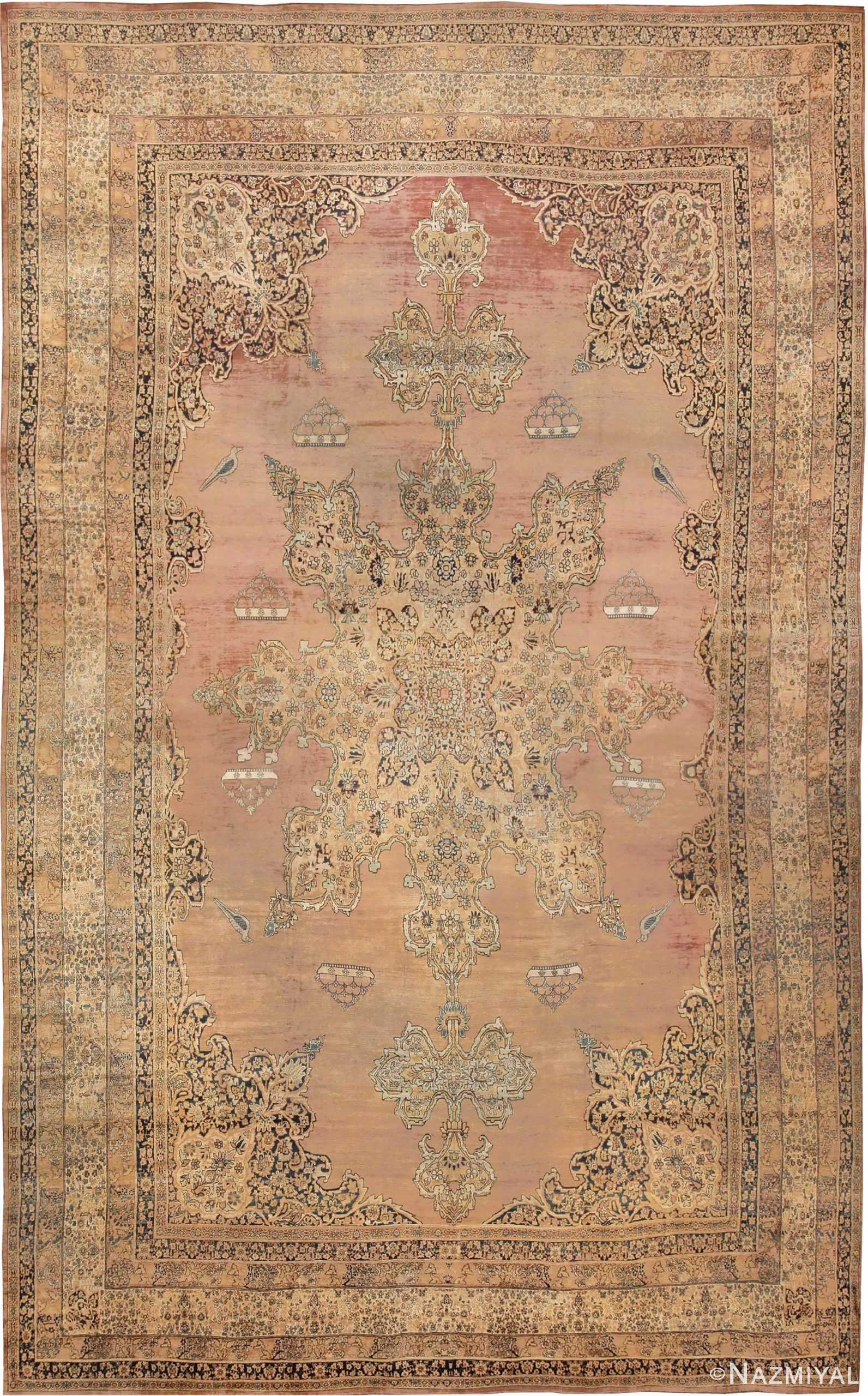 Large Oversized Antique Kerman Persian Rug By Nazmiyal