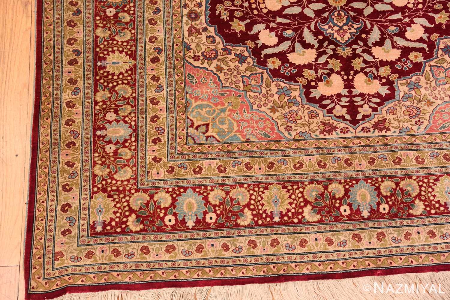 Beautiful Fine Antique Persian Silk Tabriz Rug By Nazmiyal