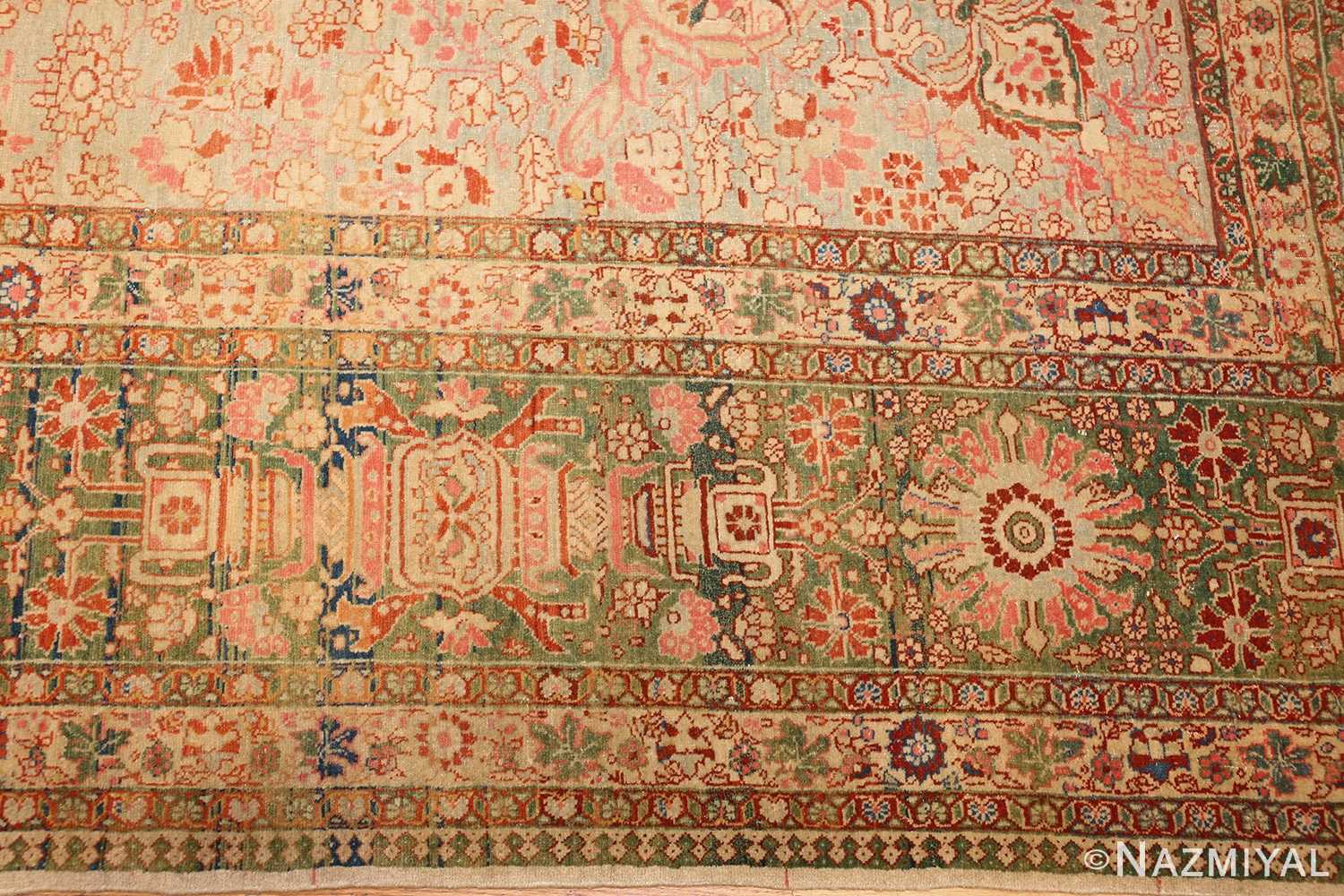 fine antique haji jalili tabriz persian rug 3035 border Nazmiyal