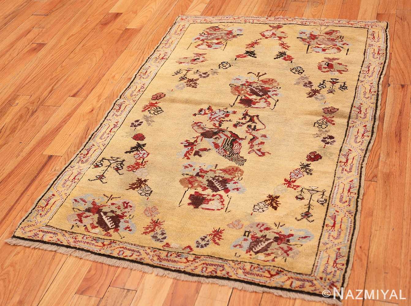 Full Small Tribal Gold Antique Turkish Ghiordes rug 40843 by Nazmiyal