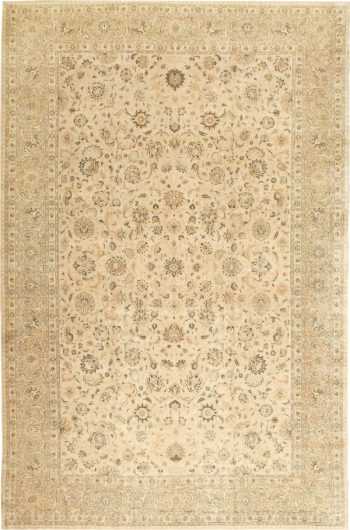 Large Soft Neutral Antique Persian Tabriz Area Rug #41516 by Nazmiyal Antique Rugs