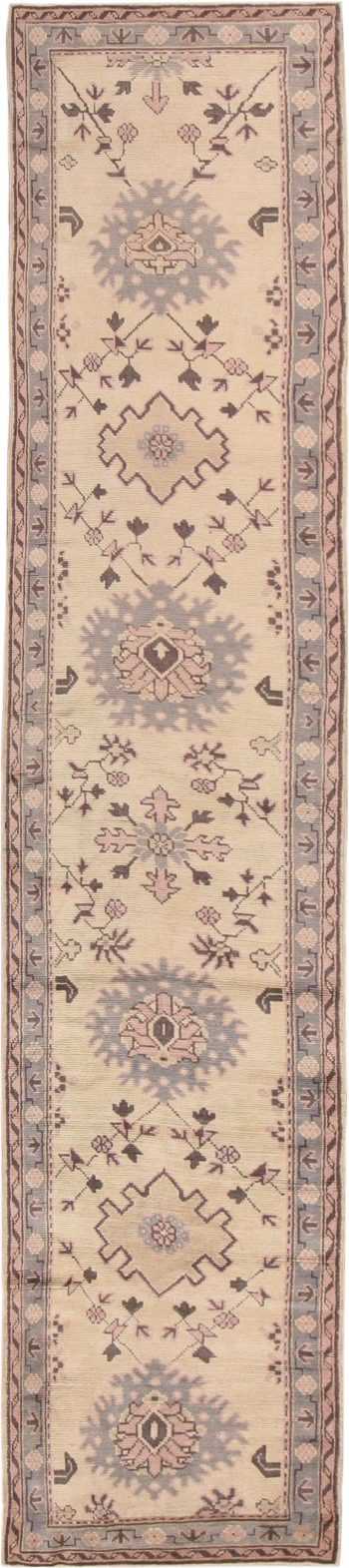 Decorative Antique Turkish Oushak Runner Rug #41776 by Nazmiyal Antique Rugs