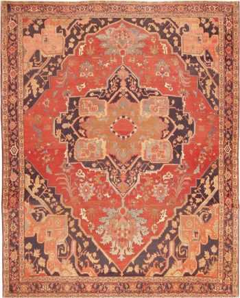 Fine Room Size Antique Persian Serapi Rug #2570 by Nazmiyal Antique Rugs