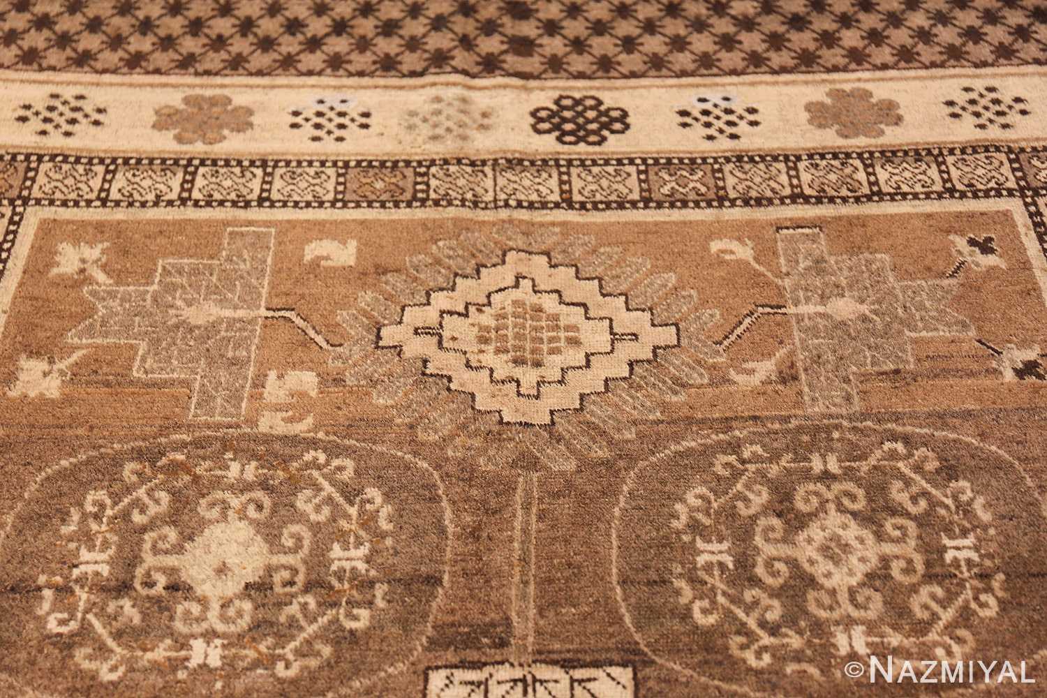 Decorative Oriental Antique Khotan Rug 42529 Closeup Shapes Nazmiyal