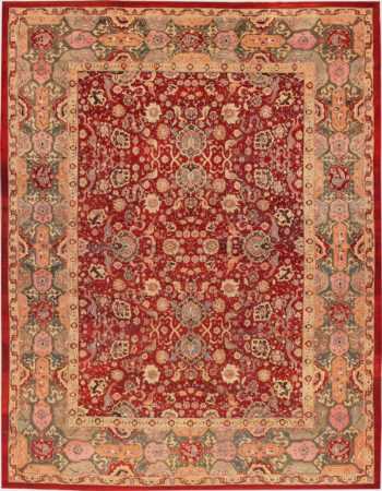 Red Antique Agra Indian Rug #41269 by Nazmiyal Antique Rugs