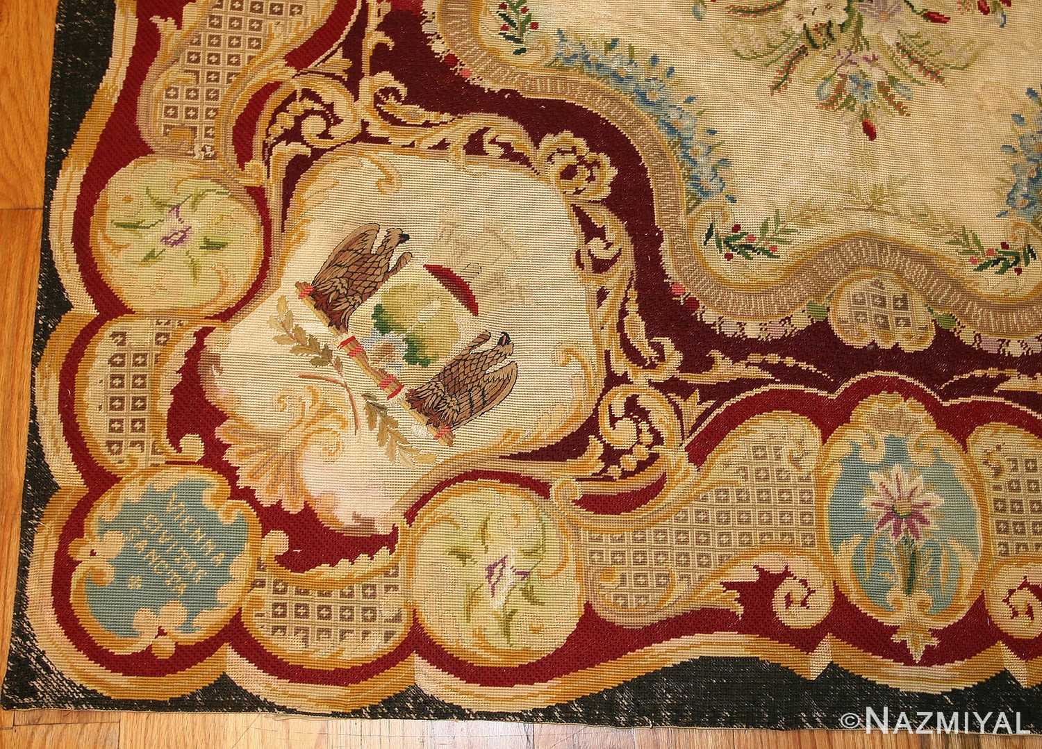 antique austro hungarian needlepoint rug 3417 border Nazmiyal