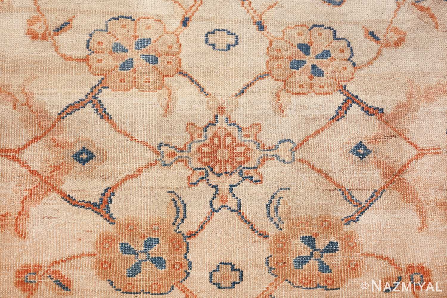 large antique ivory background persian sultanabad rug 3250 closeup Nazmiyal