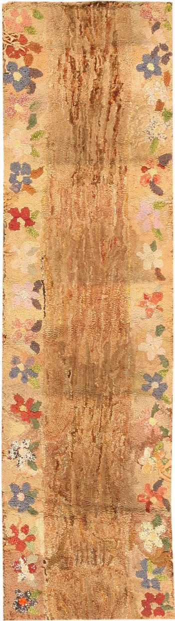 Antique American Hooked Runner Rug #2499 by Nazmiyal Antique Rugs
