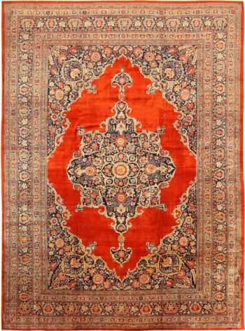 Antique Persian Silk Tabriz Haji Jalili Area Rug 7991 by Nazmiyal Antique Rugs