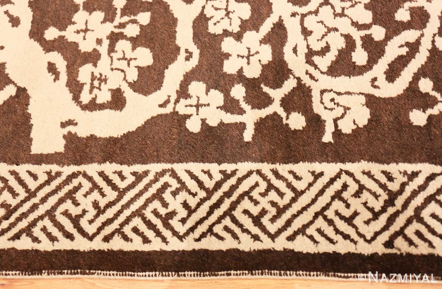Border Small Scatter size Brown Antique Chinese Peking rug 1619 by Nazmiyal