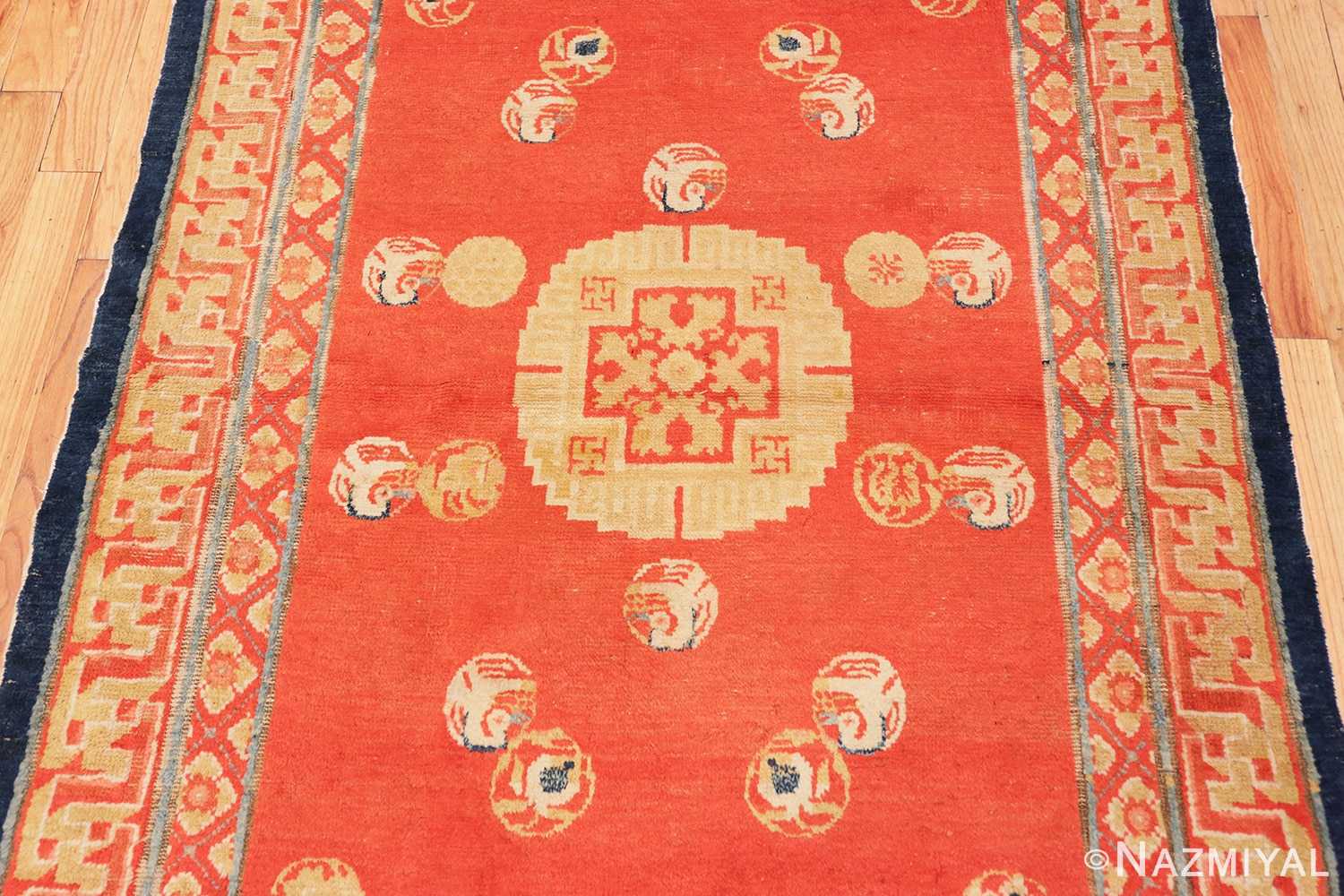 Field Red Background Ningxhia Antique Chinese rug 43024 by Nazmiyal