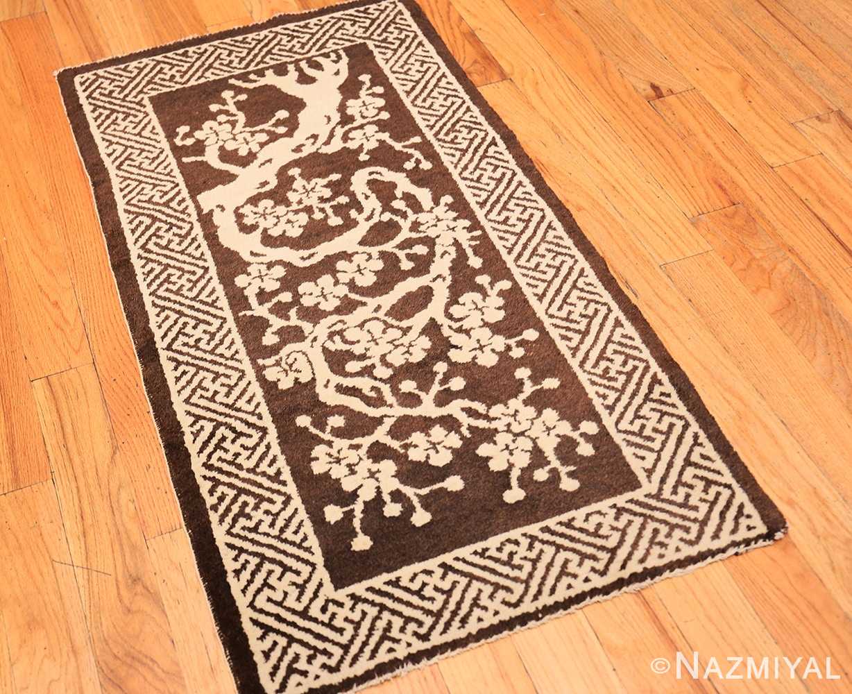 Full Small Brown Antique Peking Chinese carpet 1620 by Nazmiya