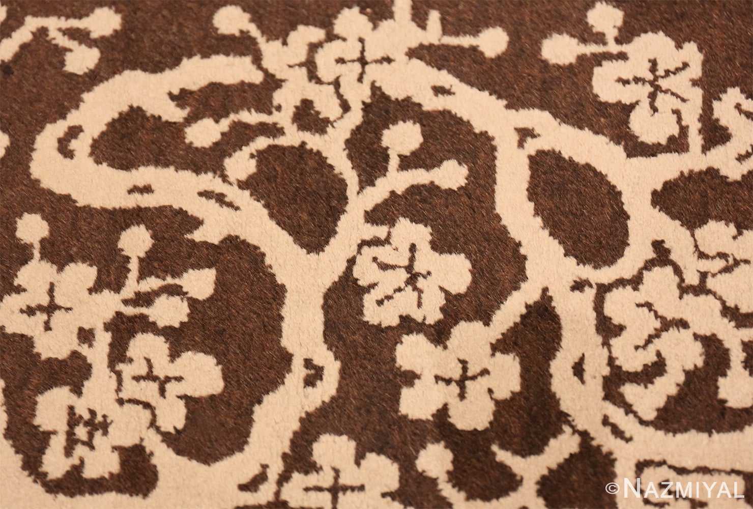 Tree Small Scatter size Brown Antique Chinese Peking rug 1619 by Nazmiyal