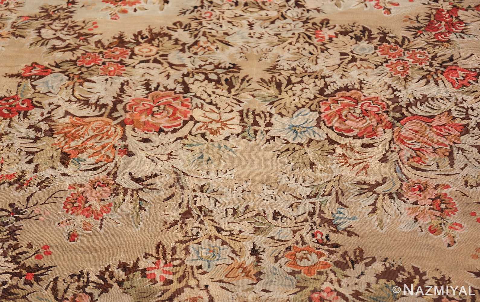 green floral romanian antique bessarabian kilim rug 43433 wreath Nazmiyal