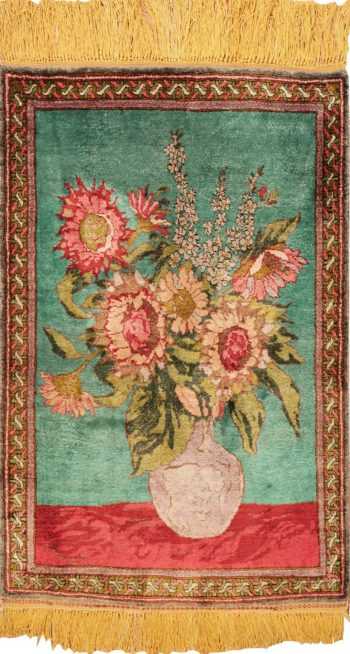 Antique Silk Vase Tabriz Persian Rug - From Nazmiyal Antique Rugs