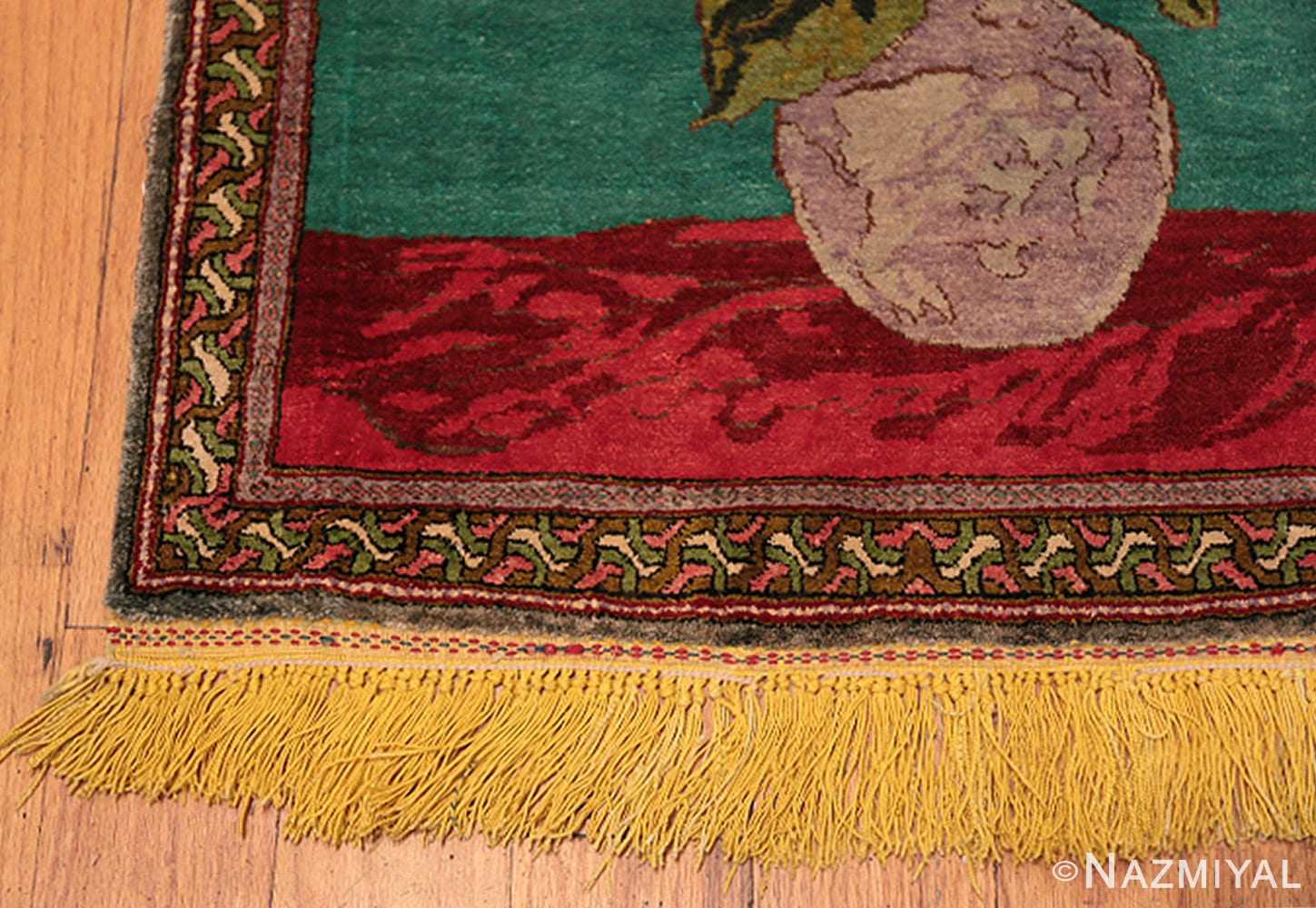 Corner Antique Silk Tabriz Persian rug 43388 by Nazmiyal
