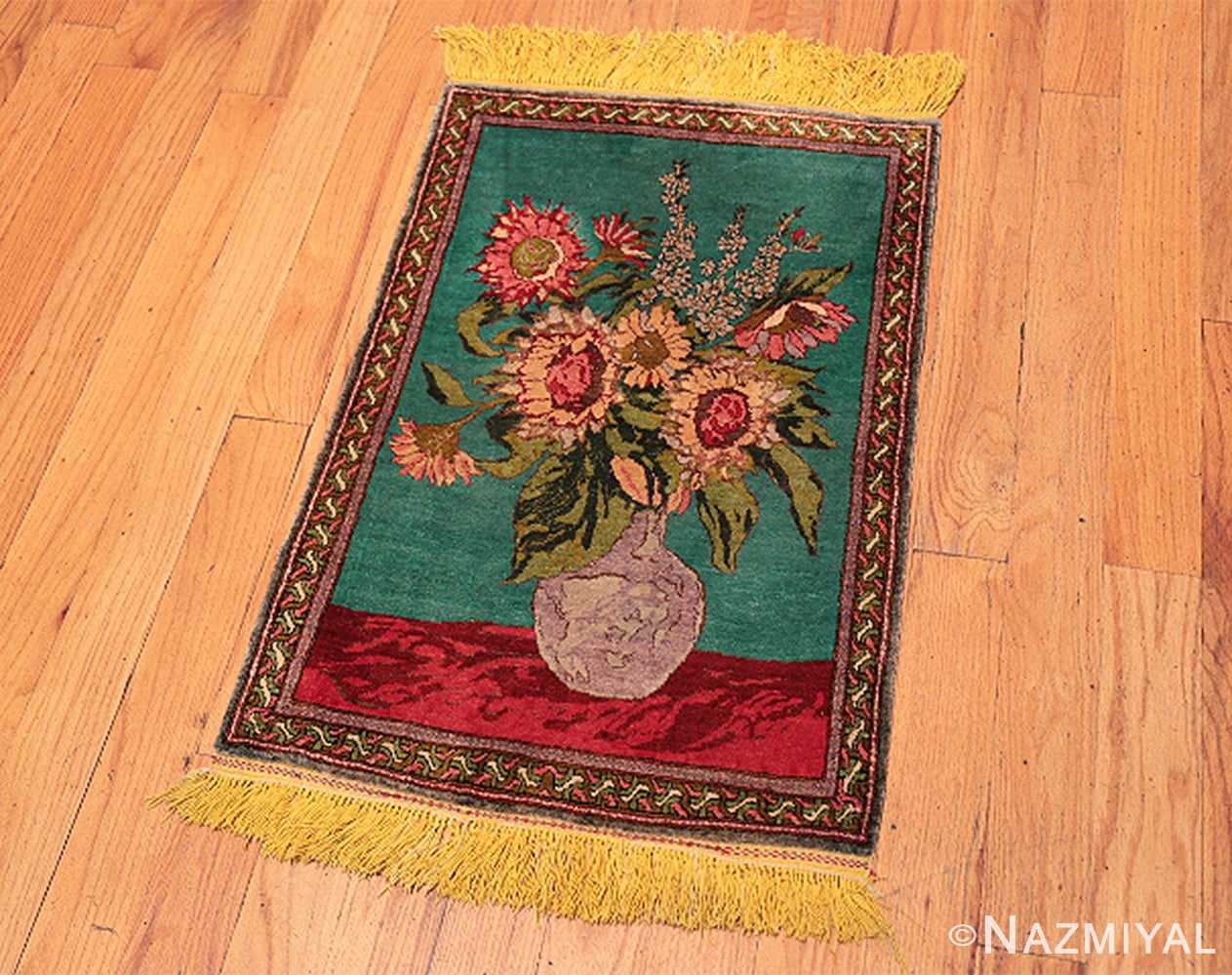 Full Antique Silk Tabriz Persian rug 43388 by Nazmiyal