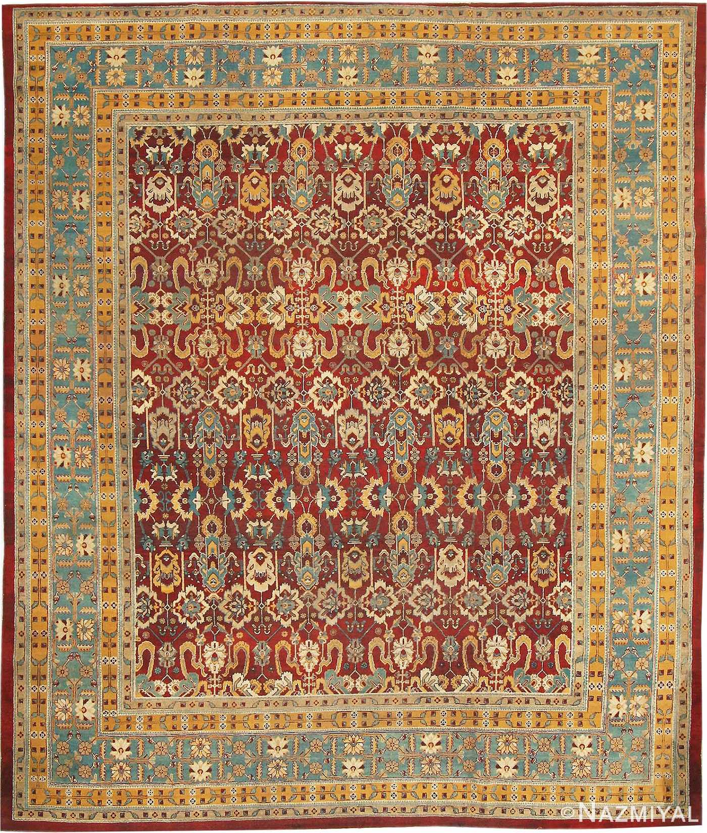 Red Room Size Antique Indian Amritsar Rug #2670 by Nazmiyal Antique Rugs