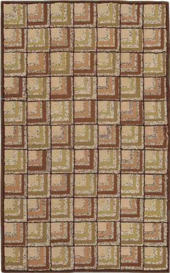 Small Scatter Size Antique American Green Hooked Rug #2790 by Nazmiyal Antique Rugs