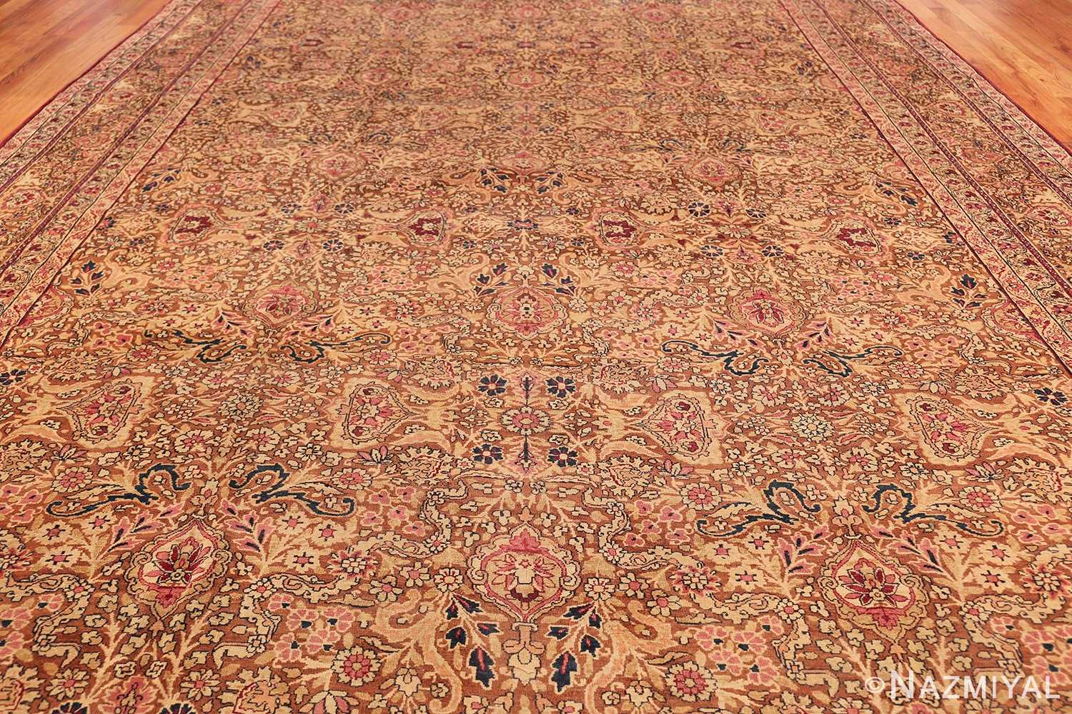 antique light brown background kerman persia rug 44491 field Nazmiyal