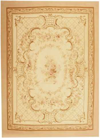 Antique Aubusson French Carpet 3086 Nazmiyal