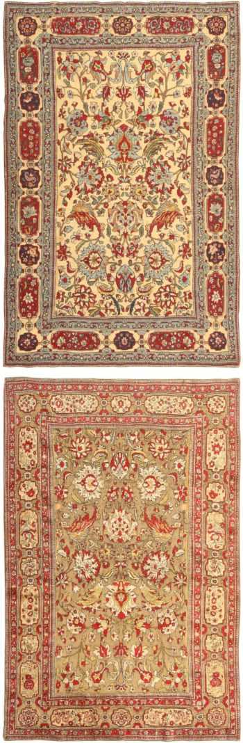 Antique Kashan Persian Rug with Metallic Threading 40943 Detail/Large View