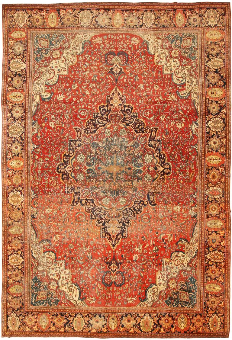 Antique Sarouk Farahan Persian Rug 43328 - Nazmiyal Collection