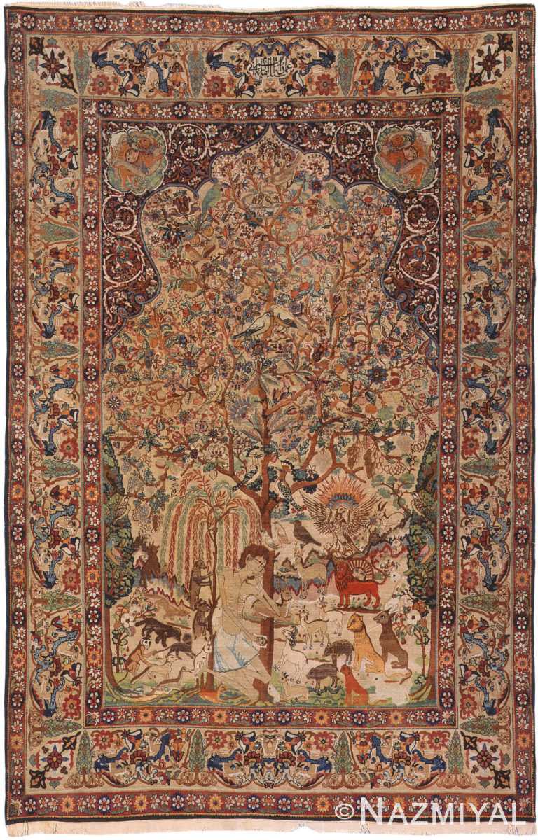 Antique Kerman Persian Rug # 2910 Detail/Large View