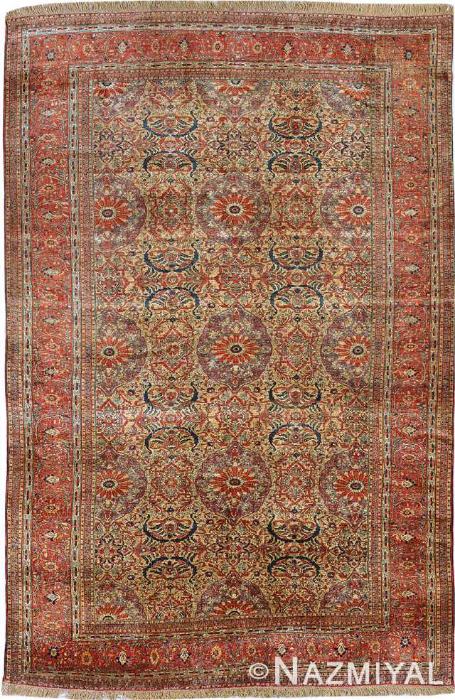 Antique Silk Heriz Serapi Persian Rugs 3087 Main Image