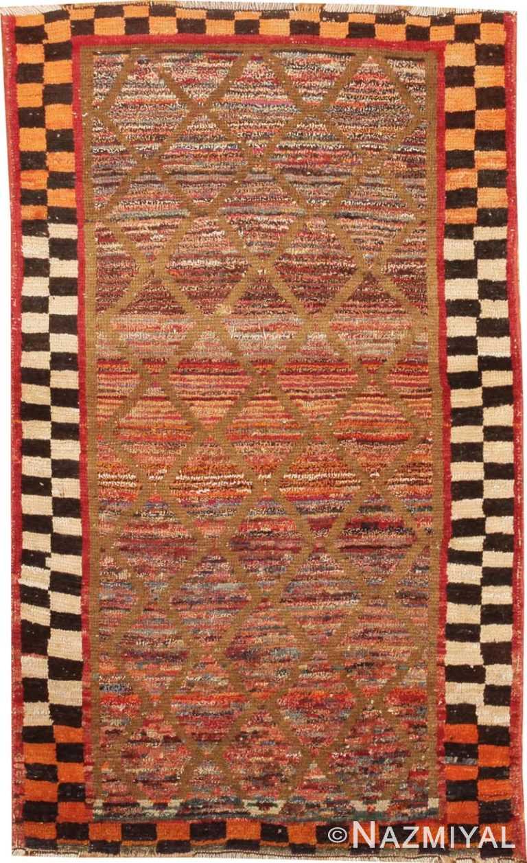 Tribal Vintage Gabbeh Persian Rug 42812 Nazmiyal Antique Rugs