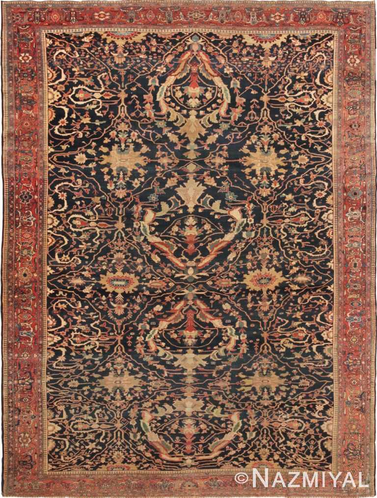 Antique Sarouk Farahan Persian Rug 43222 Nazmiyal