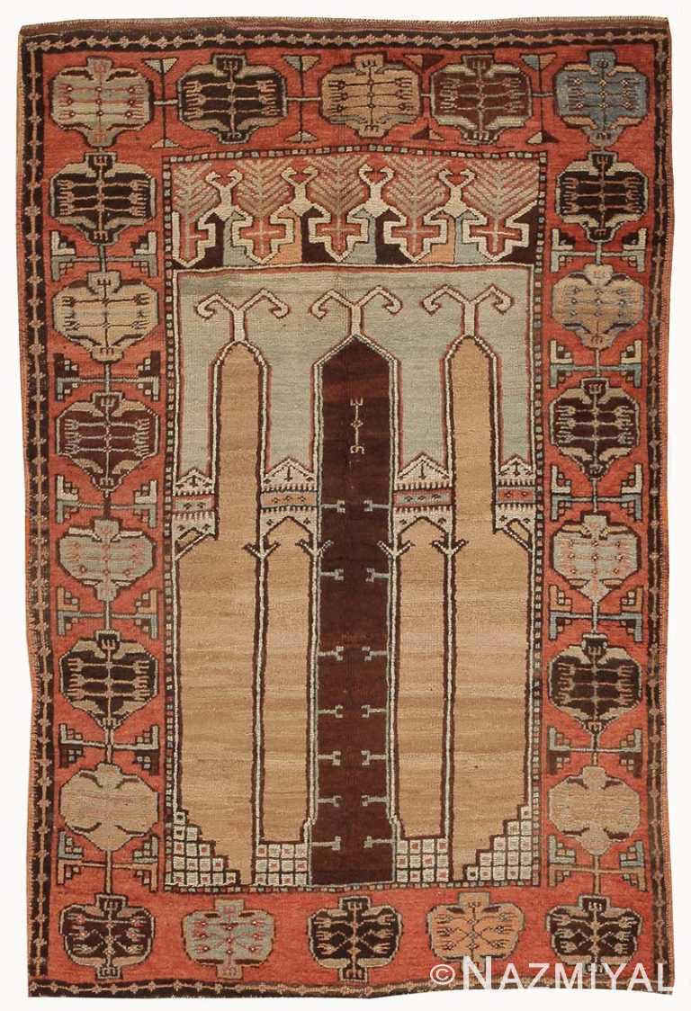 Karapinar Turkish Prayer Rug #44614 Detail/Large View