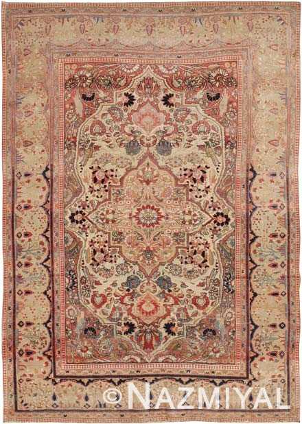 Antique Kashan Persian Rug #44626 Nazmiyal Antique Rugs