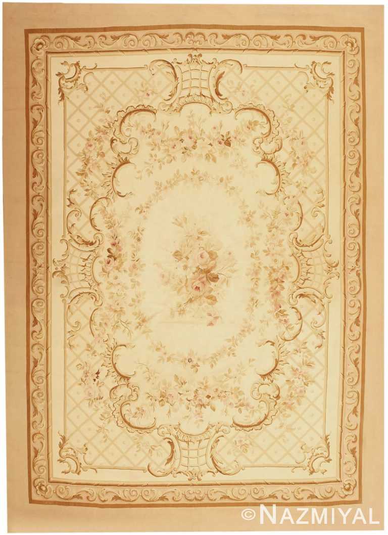 Antique Aubusson French Carpet 3086 Nazmiyal