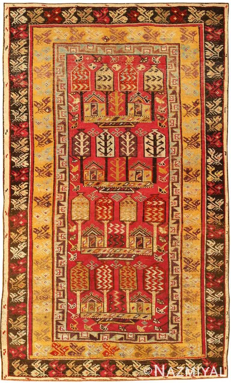 Antique Giordes Turkish Rug 1446 Detail/Large View