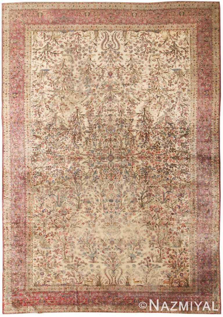 Antique Silk Kashan Persian Rug 452 Detail/Large View
