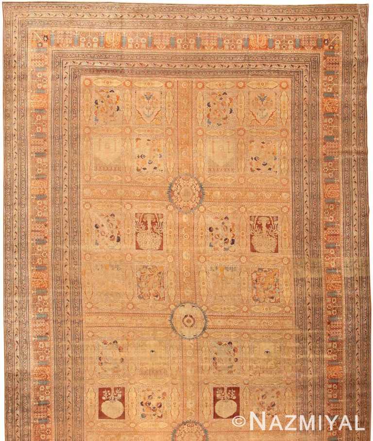 Large Garden Design Antique Silk Persian Tabriz Rug 1503 Nazmiyal Antique Rugs
