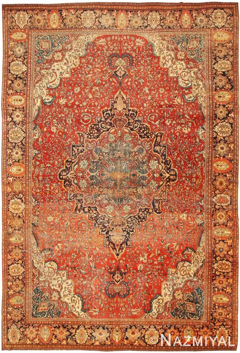 Antique Sarouk Farahan Persian Rug 43328 Nazmiyal