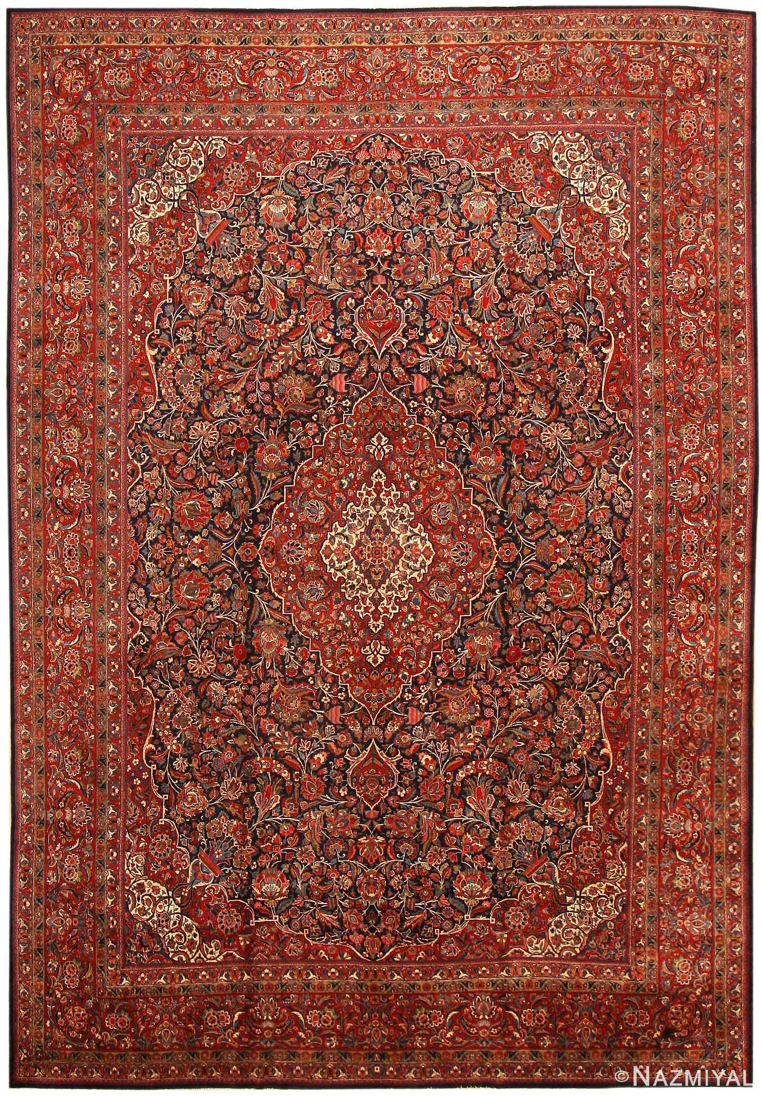 Antique Kashan Persian Rug 43529 Nazmiyal Antique Rugs