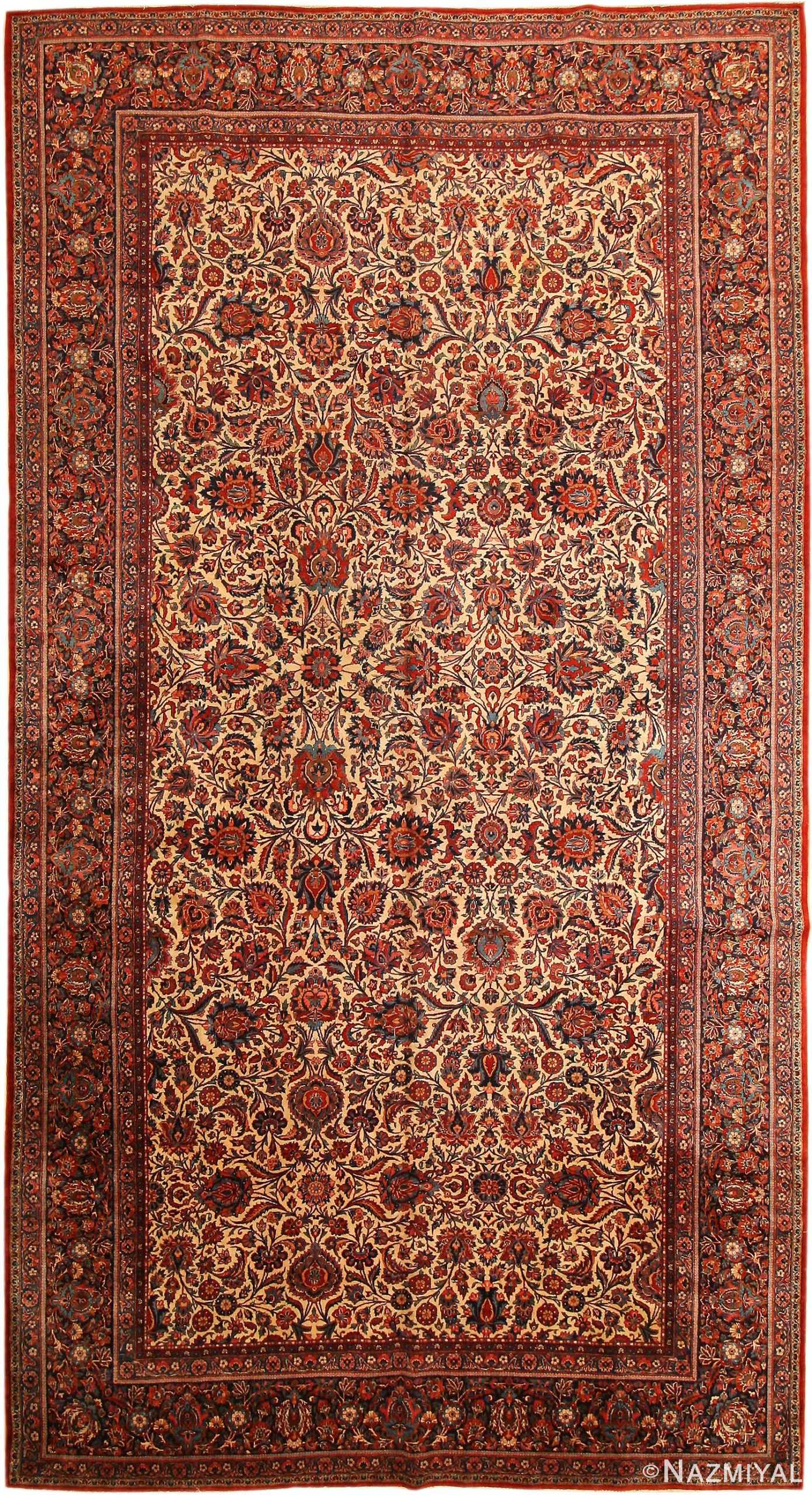 Antique Kashan Persian Rug 43522 Nazmiyal Antique Rugs