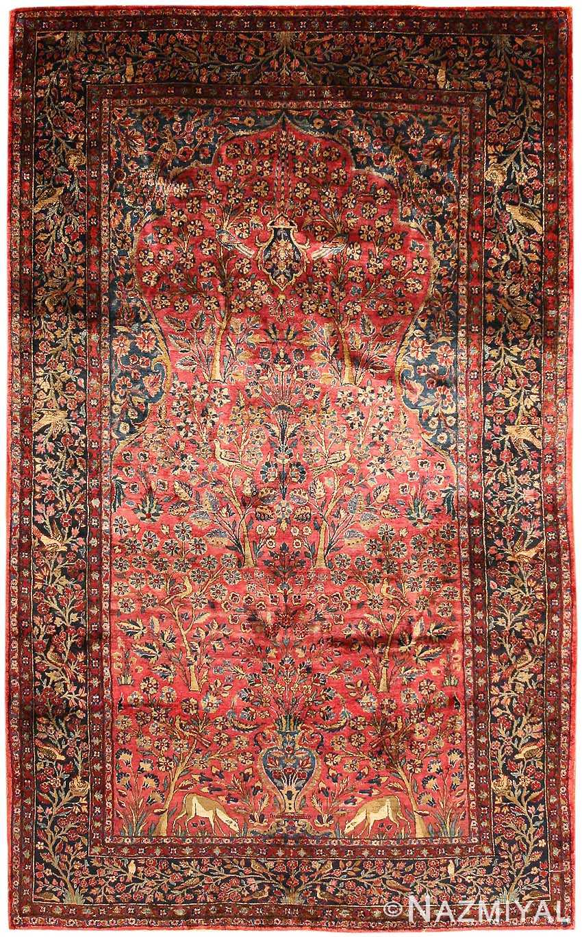 Antique Silk Kashan Persian Rug 43898 Nazmiyal Antique Rugs