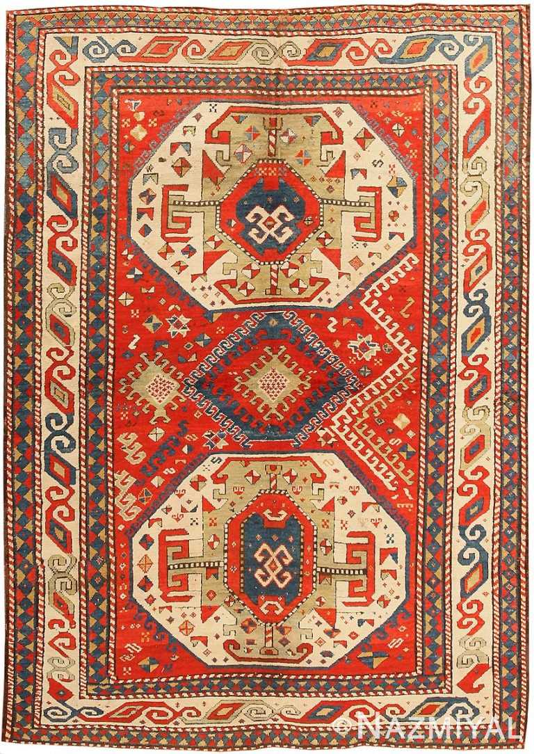 Antique Kazak Caucasian Rug 43276 Nazmiyal