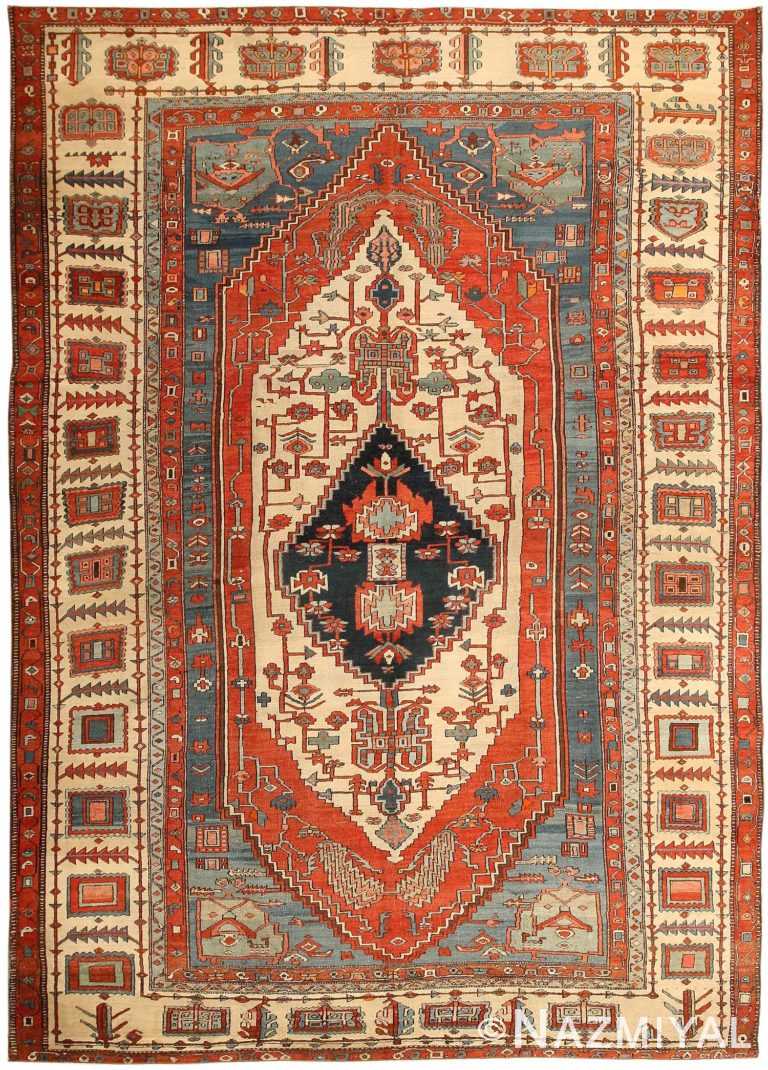 Antique Persian Heriz Serapi Oriental Carpet / Rug 43714 Nazmiyal