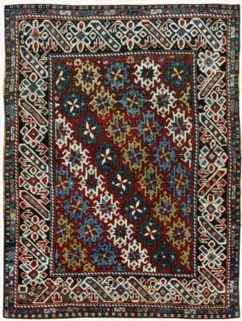 small scatter size tribal antique Caucasian Seychour rug 41751 by Nazmiyal