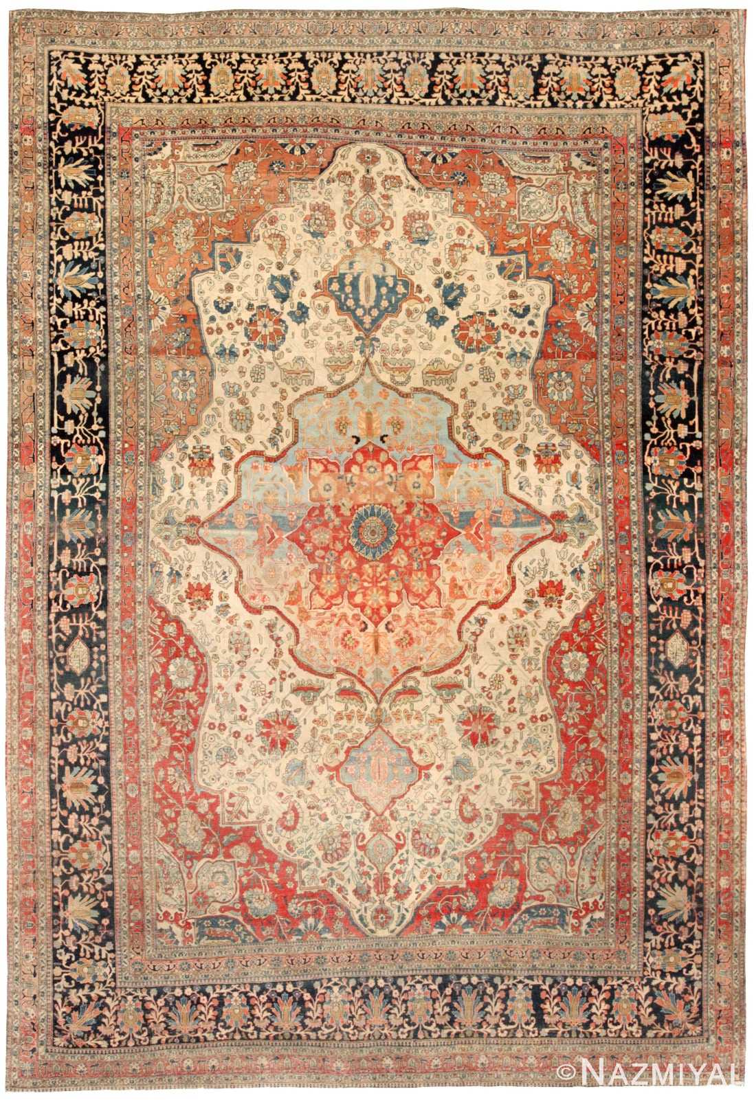 Antique Mohtashem Kashan Persian Rug 44806 Nazmiyal Antique Rugs