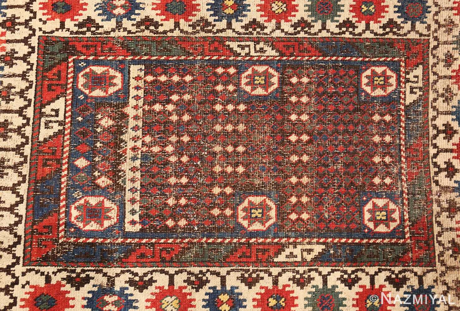 Close-up Small Tribal Antique Caucasian Avar rug 44636 by Nazmiyal