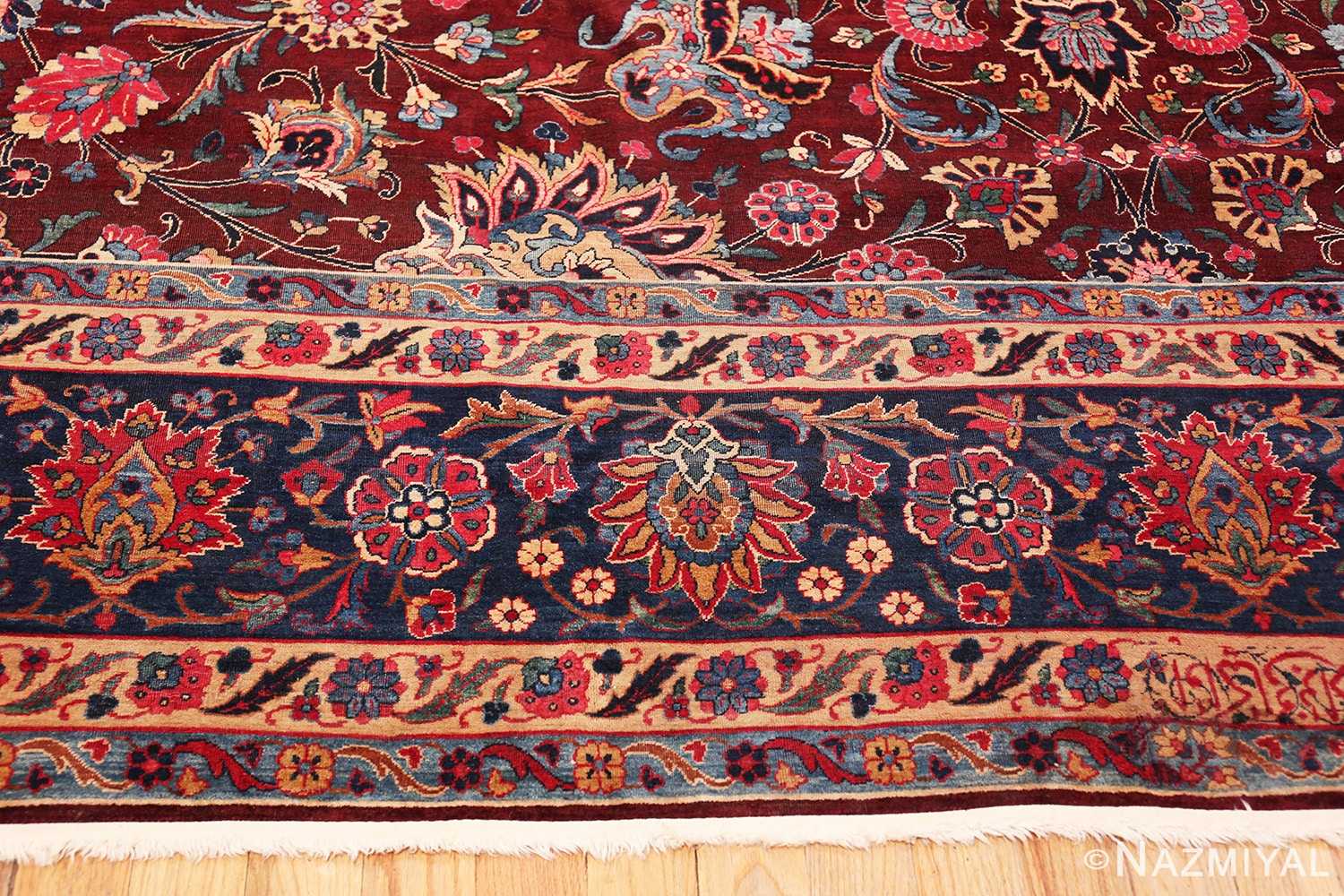 Border Aubergine Antique Persian Kerman rug 44830 by Nazmiyal