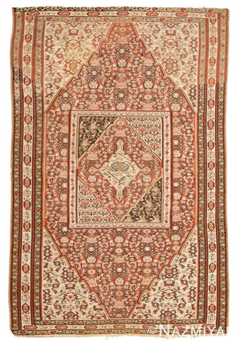 Antique Senneh Persian Kilim Rug 45171 Detail/Large View