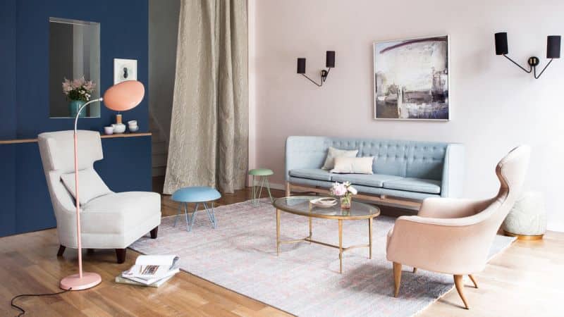 INTERIOR COLOR TRENDS 2020 Pastel Baby blue in interiors and