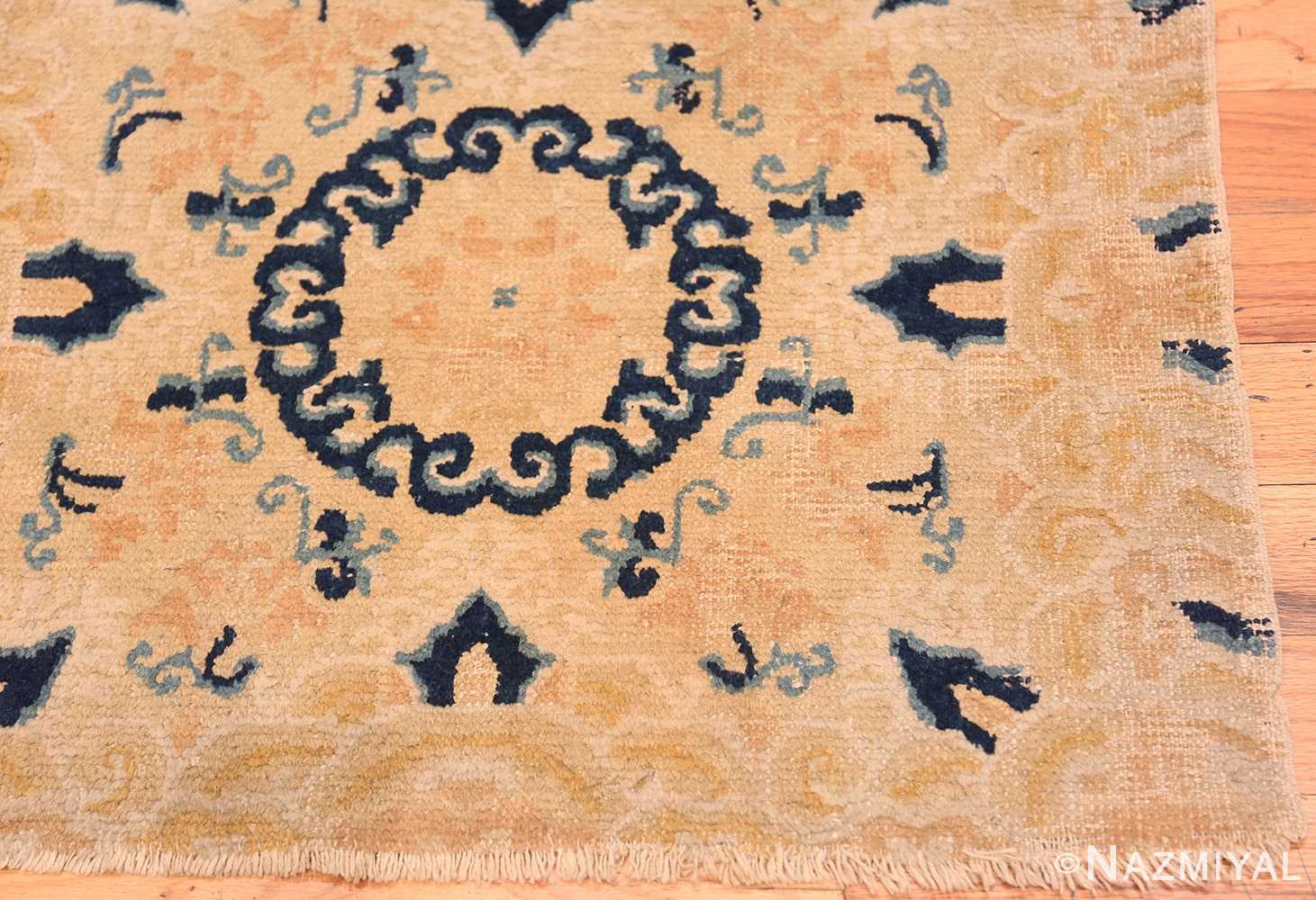 Corner Small Scatter Square size gold Antique Chinese rug 682 by Nazmiyal
